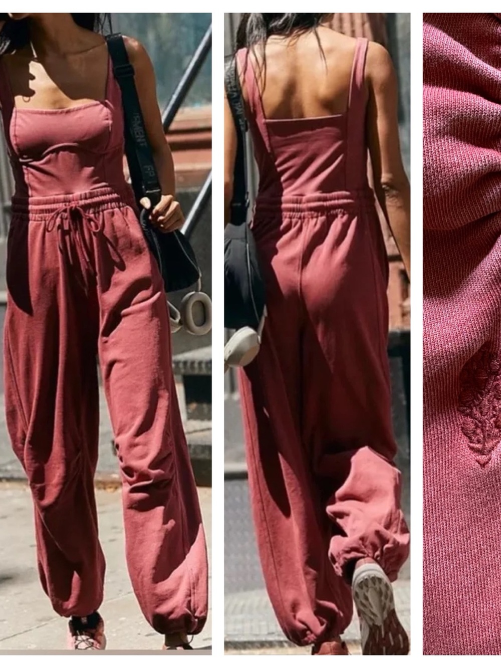 Free People FP Movement Inbound Onesie Jumpsuit Red Small